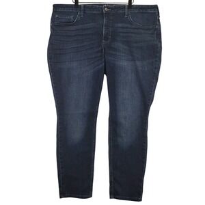 Lee Riders Womens Midrise Skinny Jeans‎ Dark Wash Size 22M